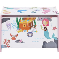 House & Homestyle Mermaid Storage Box 36.6 x 59.5 x 39.1 cm, Decorative and Practical, Perfect for Cleaning up Clutter in Bedroom or Playroom