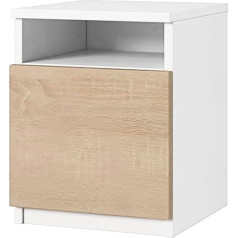 Sodreamer Sonoma Classic Bedside Table, White Bedside Table, Bedside Table for Any Bedroom, Living Room, Teenager's Room, Small Chest of Drawers, W 30 x H 40 x D 30 cm, Oak Sonoma Facade