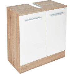 Pelipal Quickset 380 Vanity Unit в белом глянце / Sanremo Oak Terracotta, ширина 60 см, тумба без раковины с 2 дверцами