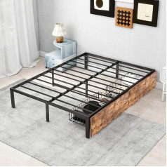 Diahomy King Bed Frame with Underbed Drawers, Platform Bed Mattress, Slatted Support, Bed Frame for Adults, Kids and Teens, No Box Spring Required (207 x 151 cm)