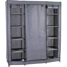 Axentia XXL Wardrobe Approx. 150 x 175 x 45 cm, Grey/Black