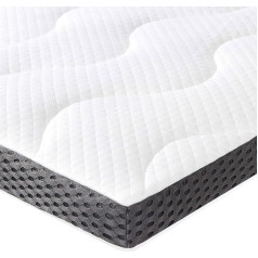 Amazon Basics - Mattress Topper 180 x 200 cm, 7 cm Height Gel Foam Mattress Topper, White