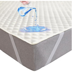 Arcona Waterproof Mattress Protector, Breathable Waterproof Mattress Protector, Moisture Protection, Waterproof Mattress Topper, 180 x 200 cm, Ivory White Mattress Protector, Incontinence Pad,