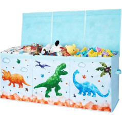 Wernnsai Liela rotaļlietu kaste - dinozauru rotaļlietu glabāšanas lāde Salokāma īpaši liela 96 x 32 x 40 cm sadalītājs Mazu priekšmetu glabāšanas organizators rotaļu istabai guļamistabai Bērnu istaba