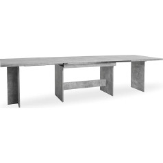 Iperbriko FINORI Ancona Ancona Concrete Grey Izvelkamais pusdienu galds Ēdamistabas galds Ēdamistaba Izvelkams līdz apm. 310 cm