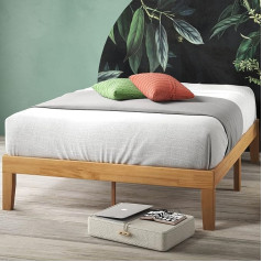 Zinus Moiz 35 cm Wooden Platform Bed / No Box Spring Required / Sturdy Wooden Slatted Base / Quick Easy Assembly / 140 x 190 cm