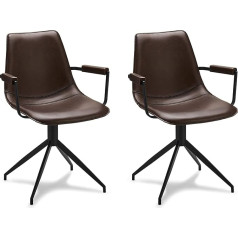 Furnhouse Isabel Dining Chairs, Metal, Dark Brown, 59 x 57 x 85 cm