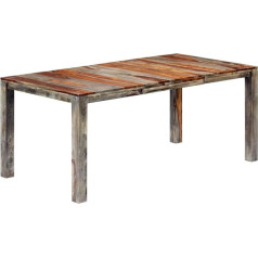 Vidaxl Šešama koka masīvkoka pusdienu galds Virtuves galds Ēdamistabas galds Koka galds Masīvkoka galds Rosewood Grey 180 x 90 x 76 cm