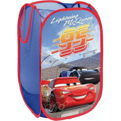 Superdiver Salokāms iznirstošais grozs bērniem ar rokturiem - Disney Cars Lightning McQueen I Veļas grozs I Apģērbu un rotaļlietu organizēšanas grozs (58 x 36 x 36) I Bērnistabas konteiners