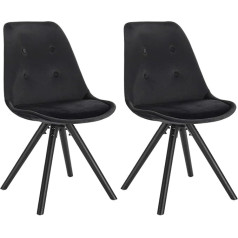 ‎Woltu WOLTU® 2 x Dining Room Chairs Set of 2 Fabric Seat / Kitchen Chair / Wooden Frame Antique Leather Look