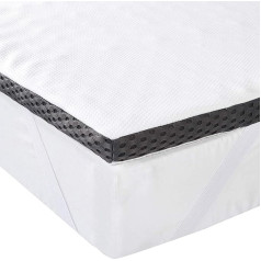 Amazon Basics - Mattress Topper 180 x 200 cm, 4 cm Height Memory Foam Mattress Topper with Ties, White