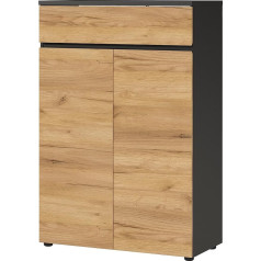 Germania Die Möbelmacher GW-Lisbon Filing Cabinet with One Drawer and Two Doors, Handle-Free Design, 80 x 120 x 40 cm (W x H x D)