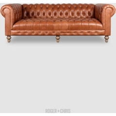 Jvmoebel Chesterfield Sofa Upholstery Couch 3 Seater Leather Sofa Original Brown Sofas Couchen