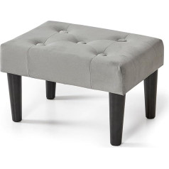 Brian & Dany Mazs Footstool Ottoman Velvet Koka Footstool Ottoman ar koka kājām Dīvāns Footrest Papildu sēdeklis dzīvojamā istaba Ieejas Birojs Grey