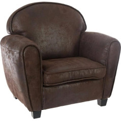 Atmosphera Createur D'interieur Children's Club Chair Antique Leather Effect Chestnut Brown Atmosphera Créateur d'intérieur