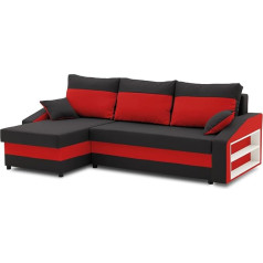 Sofini Hewlet Corner Sofa with Shelf and Pull-Out Bed, Best Corner Sofa, Corner Couch with Bed Boxes