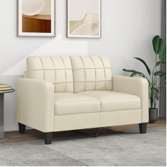 Lapooh 2 Seater Sofa Cream 120 cm Faux Leather Sofa Living Room Youth Sofa Relax Sofa Sofas & Couches Sofa for Bedroom Youth Children's Room