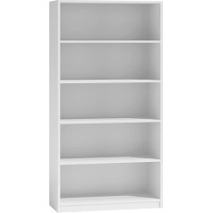 CDF R80 Bookcase | Colour: White | Width: 80 cm | For Living Room, Office and Study | Shelf for Books and Toys | Ideal for Children's Room, Teenagers, Teenagers Room