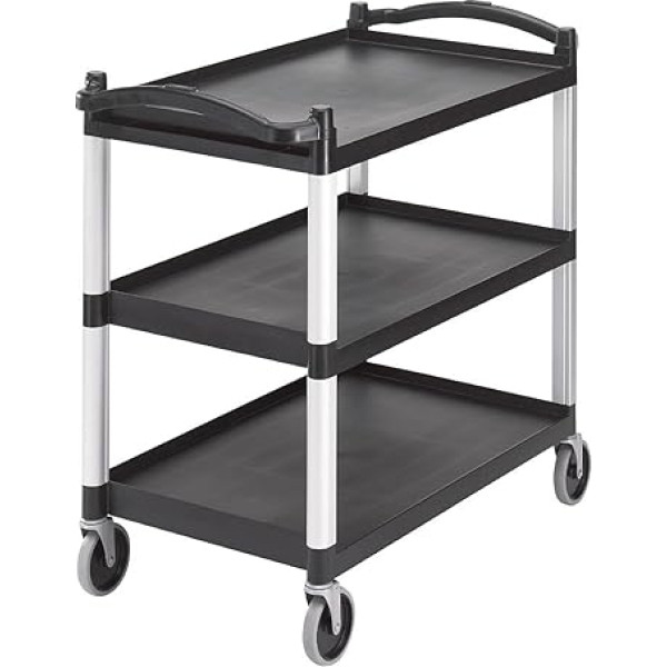 Cambro KD Cart serviravimo krepšelis, 3 lentynos, juodas, 101,5 x 54 x 95 cm