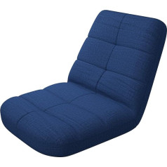 Bonvivo Easy Lounge grīdas krēsls ar atzveltni - salokāms grīdas krēsls, polsterēts un regulējams - mobilais meditācijas krēsls, spēļu krēsls - zils