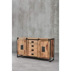 Carla&Marge Handmade Industrial Style Solid Mango Wood Sideboard