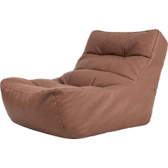 Icon Lorenzo Bean Bag atpūtas krēsls, brūns, mākslīgā āda, XXL Bean Bag krēsls pieaugušajiem, milzu Bean Bag ar pildījumu dzīvojamai istabai, liels Bean Bag krēsls