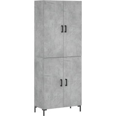 Tidyard Highboard Bufete Penālis Penālis Augsts skapis Vitrīna Vitrīna Virtuves skapis Grāmatu plaukts 69,5 x 34 x 180 cm (W x D x H) Virtuvei Dzīvojamā istaba Birojs Ēdamistaba Koka materiāls Betona pelēks