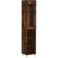 Vidaxl Highboard Smoked Oak 34,5 x 34 x 180 cm Koka materiāls