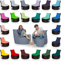 Homeideal - 2 krāsu Gamer Lounge Bean Bag pieaugušajiem un bērniem - Spēļu spēlēšanai vai atpūtai - Ūdensnecaurlaidīgs lietošanai iekštelpās un ārpus telpām, jo ir ūdensnecaurlaidīgs - Melna / antracīta krāsa - Izmērs: Pieaugušajiem