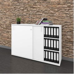 Weber Büro Nova 3OH bīdāmo durvju skapis 1640 x 1085 mm, balts