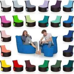 Homeideal - 2 krāsu Gamer Lounge Bean Bag pieaugušajiem un bērniem - Spēļu spēlēšanai vai atpūtai - Ūdensnecaurlaidīgs lietošanai iekštelpās un ārpus telpām, jo ir ūdensizturīgs - Krāsa: melna/karaļa zila, izmērs: Pieaugušajiem