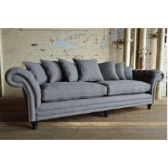 Jvmoebel Chesterfield Sofa 3 Seater Upholstered Designer Couchen Sofa Set New 2016-056