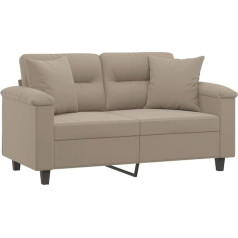 vidaXL Sofa 2 Sitzer, Couch mit Kissen, Liegesofa für Wohnzimmer, Polstersofa Sessel Relaxsofa Loungesofa Relaxcouch, Taupe Mikrofasergewebe