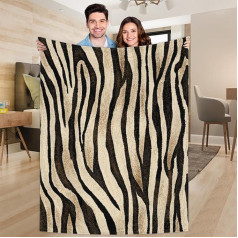 Ririx Tiger Print Throw Blanket, Tiger Print Blanket for Bed, Couch, Sofa, Chair, Camping and Travel, Lightweight Blanket, Large (80