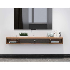 Sjysxm-Wand Bücherregal Shelf Modern Wall Mounted Floating TV Shelf TV Console Home Media Entertainment Storage Shelf TV Stand TV Cabinet Sky Box Set Top Box (Color : Brown+Gray, Size : 120×23.6×16cm)