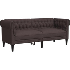 ‎Vidaxl vidaXL Chesterfield-Sofa 2-Sitzer Dunkelbraun Stoff