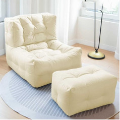 Adjustable Lazy Sofa Bed, Armless Lazy Couch Sleeping Chair, Folding Double Sofa Bed, Foldable Floor Gaming Chair with High Backrest, for Bedroom, Dorm, Living Room