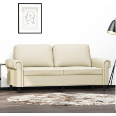 Lapooh 2-vietė sofa kreminė 140 cm imitacinė oda, svetainės sofa, sofos ir kušetės, poilsio sofa, svetainės sofa, miegamoji sofa - 359505