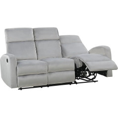 Beliani Rankiniu būdu reguliuojama 3 vietų sofa Velvet Grey Relax Function Modern Verdal