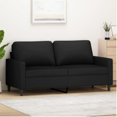 Gecheer 2-Seater Sofa Couch Guest Sofa Bed Sofa Bed for Living Room / Home / Office Black 140 cm Velvet Type 2