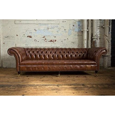 Jvmoebel Chesterfield Upholstered Sofas Design Luxury Couch Sofa 4 Seater Leather Couchen