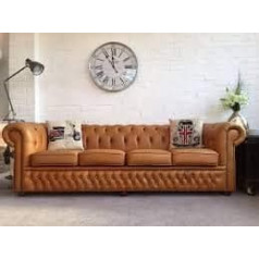 Jvmoebel XXL Big Sofa Couch Chesterfield 245 cm Upholstered Sofas 4 Seater Leather Textile 1987