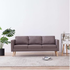 Yongdu 3-Seater Sofa, Couch for Living Room, for Flats, Lounge Sofa, Couch with Sleep Function, Sofas & Couches, Relax Sofa, Fabric Taupe