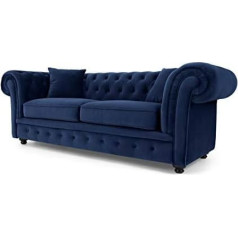 Jvmoebel Česterfildo sofa sofa U5 Classic 3 vietų odinė Neapolio tekstilė