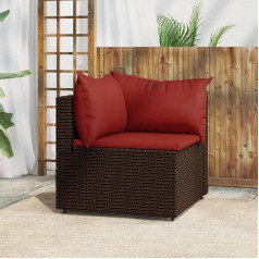 Whopbxgad Living Room Furniture Sets, Couch Sets for Living Room, Sofa Bed, Garden Corner Sofa with Cushion, Brown Poly Rattan Modular Sofa, Modular Couch, Outdoor Patio Furniture