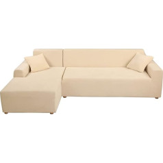 ‎Mingfuxin Mingfuxin L formas dīvāna slipcovers, Stretch Crushed Velvet Couch Covers, bieza plīša stūra dīvāna apvalka aizsargs ar 2 spilvenu pārvalkiem 3 sēdvietām + 3 sēdvietām, L tipa griezuma dīvāns dīvāns