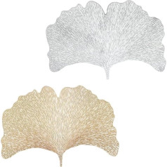 Imikeya Komplekts no 2 Gingko kauss Virtuves galda paklājiņi Cute Coasters kauss Ginkgo ēdamgalds paklāji Siltuma izturīgi komplekti Cute galda paklāji galda kausa paklājs Hollow Leaf PVC