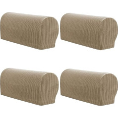 ‎Esrise ESRISE Krēslu roku balstu pārvalki, komplekts no 4 Stretch Armchair Couch Armrest Cover Non-Slip Spandex poliestera dīvāna krēsla roku vāciņi Aizsargapvalki mēbeļu aizsardzībai (Sand)