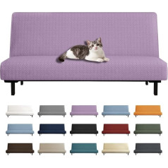 ‎Yemyhom YEMYHOM Futon pārvalks Dīvāna gulta Slipcover Žakarda augsta stiepuma bez piedurknēm Neslīdošs mēbeļu aizsargs ar elastīgu apakšdaļu (Futon, gaiši violeta)