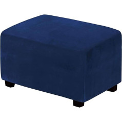 JHLD Velvet Ottoman Slipcover, Plain Ottoman Slipcover, Stretch taisnstūra taburete Cover ar Stretch Underside, dzīvojamā istaba, Navy, X Large